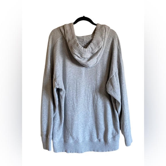 Aerie Oversized Down To Earth Henley Hoodie Sweatshirt Gray L - Picture 4 of 4